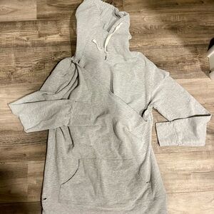 Gray Hooded Nursing Sweatshirt